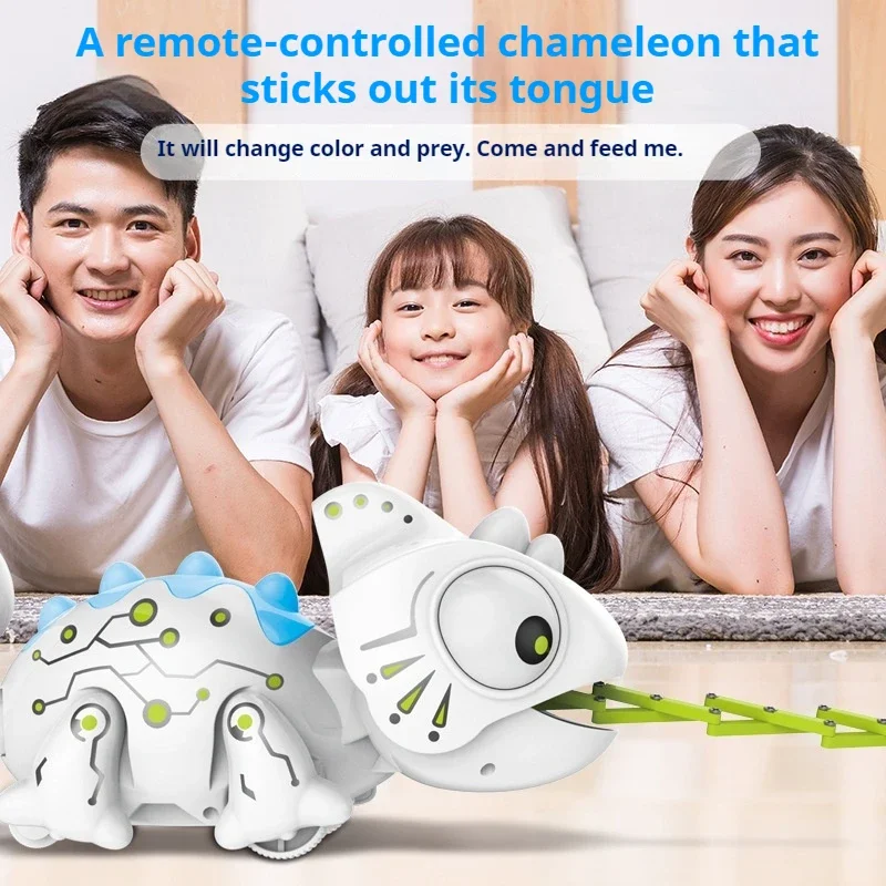 Caméléon télécommandé pour enfants, haute simulation, nouveau, étrange, créatif, animal de compagnie, effet photoacoustique, queue de robot, balançoire arc-en-ciel, 2.4g