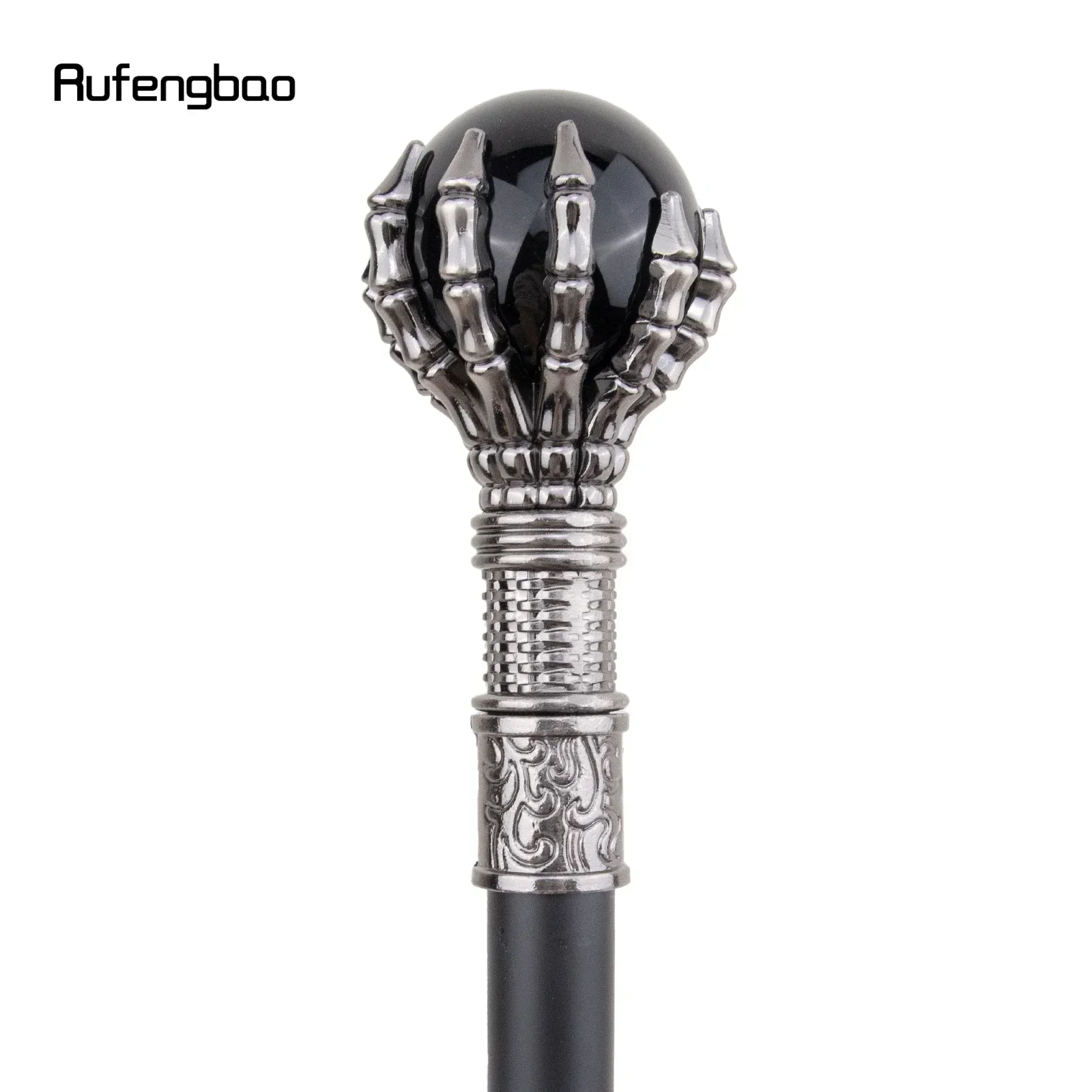 Schwarze Glaskugel, Steampunk-Gehstock, modischer dekorativer Gehstock, Gentleman, luxuriöser Performance-Bühnenstock, 93 cm