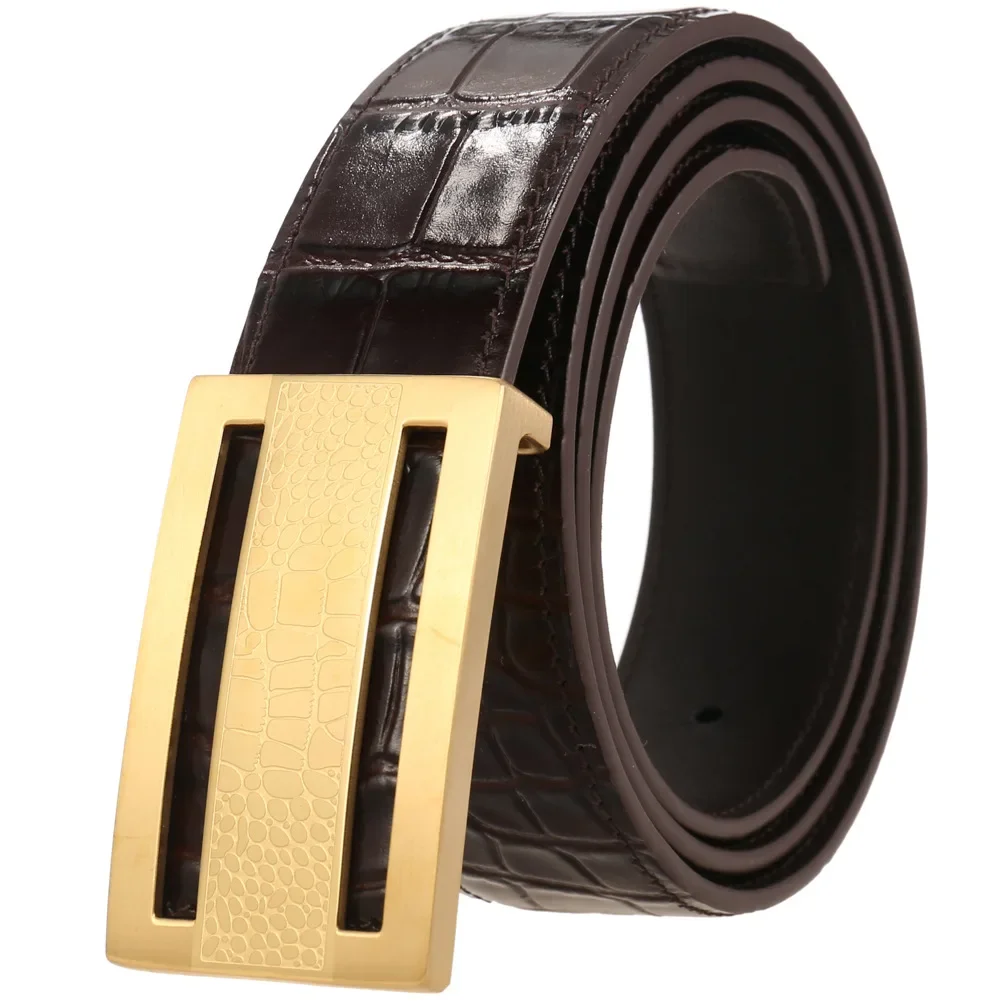 

2022 new high grade men's leather embossing automatic checkout full grain leather business waistband belt belt Luxury Designer