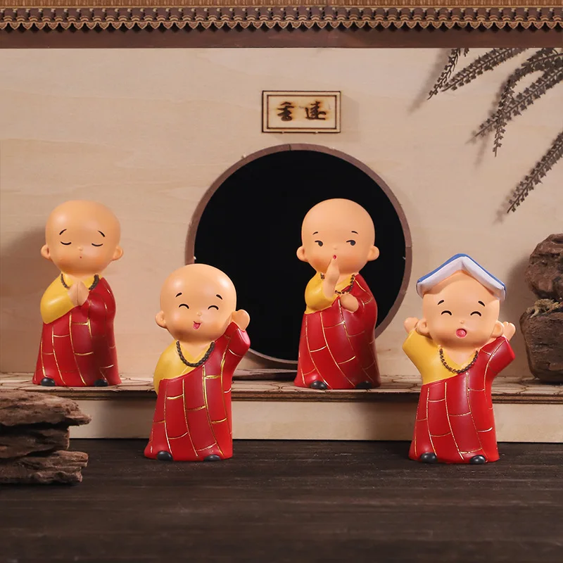 Creative Chinese Cute Living Room Desktop Decoration By Shaolin Temple Zen Master