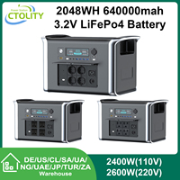 CTOLITY 2600W 1800W Portable Battery Generator Power Station Lifepo4 Backup Camping 220v 110V AC socket