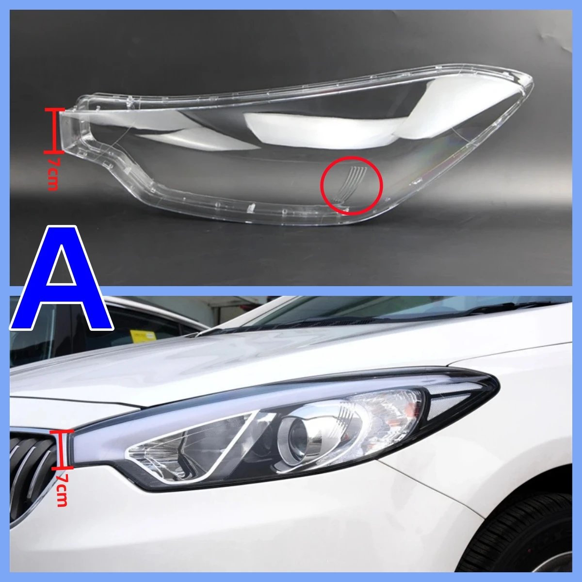For KIA Forte K3 2013 2014 2015 Automotive Accessories Car Lights Shell Headlight Lens Imported PC Materials Are Used