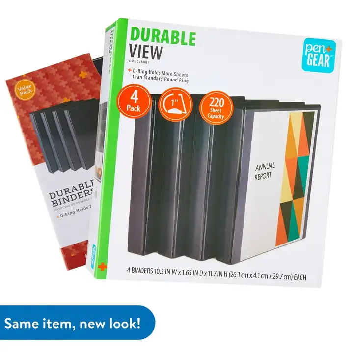 مجمدات حلقة د للقلم + الترس ، منظر دائم ، أسود ، 4 عد ، 1 في