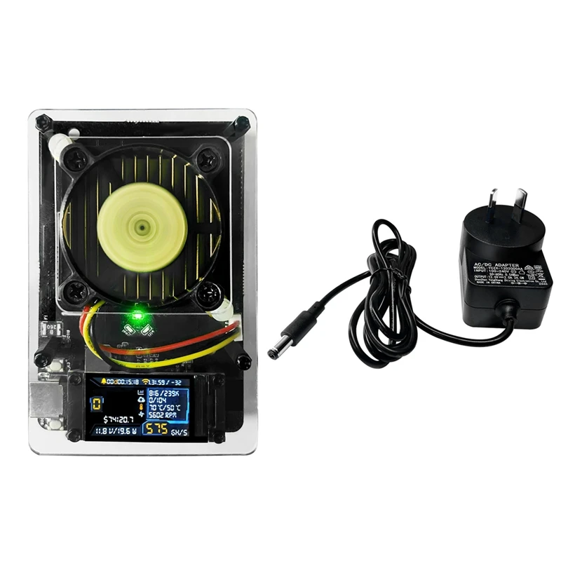 Nmaxe Bitaxe Nmminer Solo Lottery Miner Ultra BM1366 Asic Chip 500G-550Gh/S Full Colorful Display Bitcoin Miner AU Plug