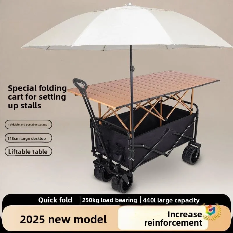 Stall camper, night market stall folding lifting table, commercial sausage mobile outdoor parasol