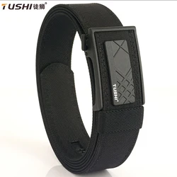 TUSHI New Military Belt for Men Sturdy Nylon Metal Automatic Buckle Police Duty Belt Tactical Outdoor Girdle IPSC Accessories