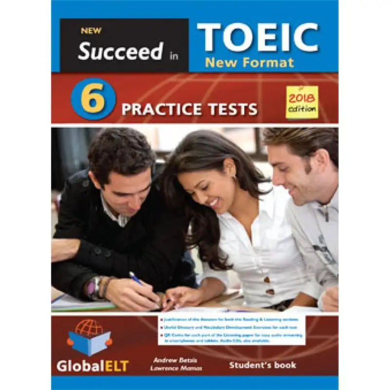 Sucé en TOEIC NOUVEAU 2018 FORMAT 6 Tests de pratique Livre pour étudiants Andrew Betsis Lawrence Mamas GLOBAL ELT 9781781646113 Livre