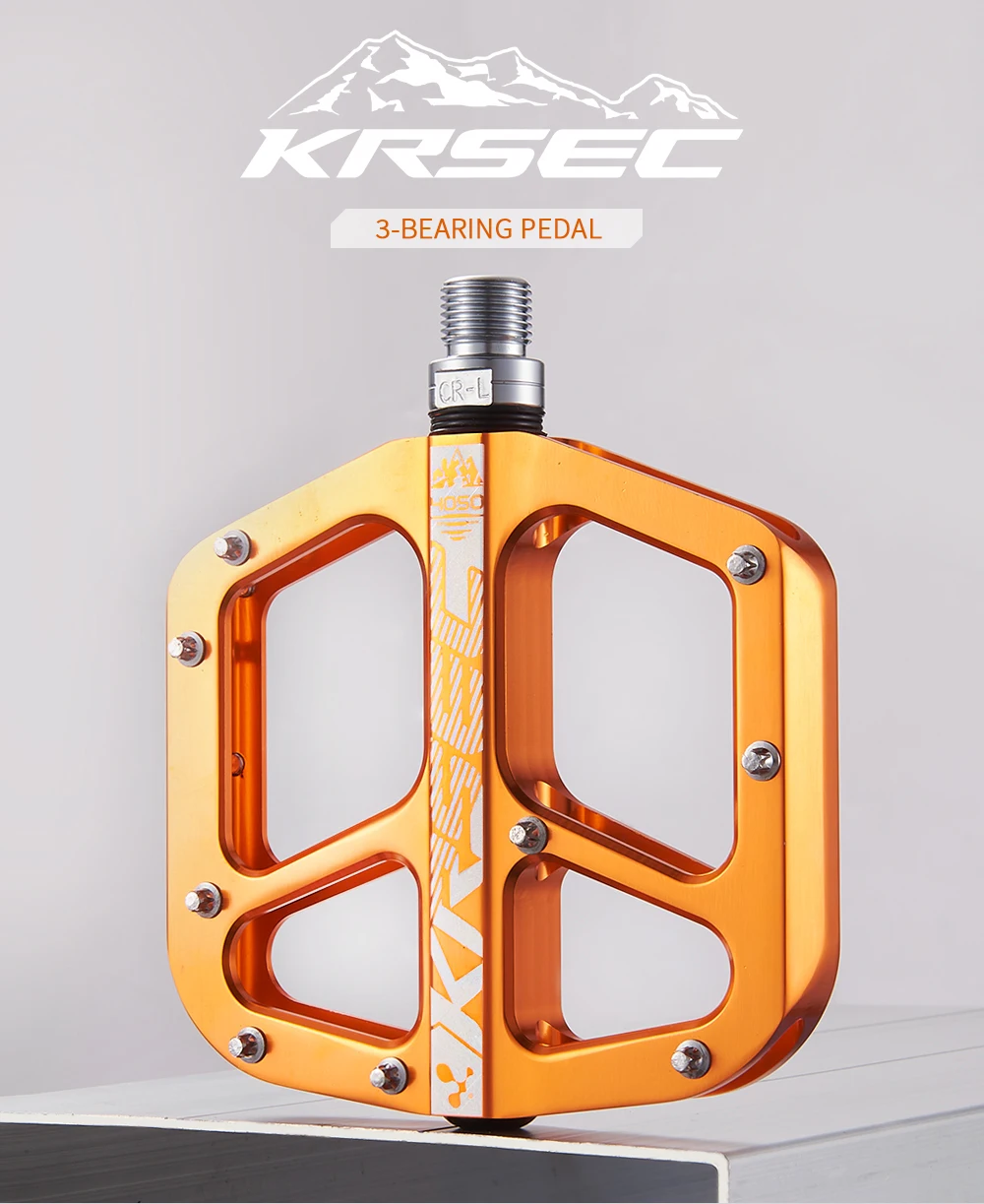 KRSEC MTB Fahrradpedale aus Aluminiumlegierung, breite flache XC DH Fahrradpedale, ultraleichte Fahrradpedale, BMX-Teile – Detail 1