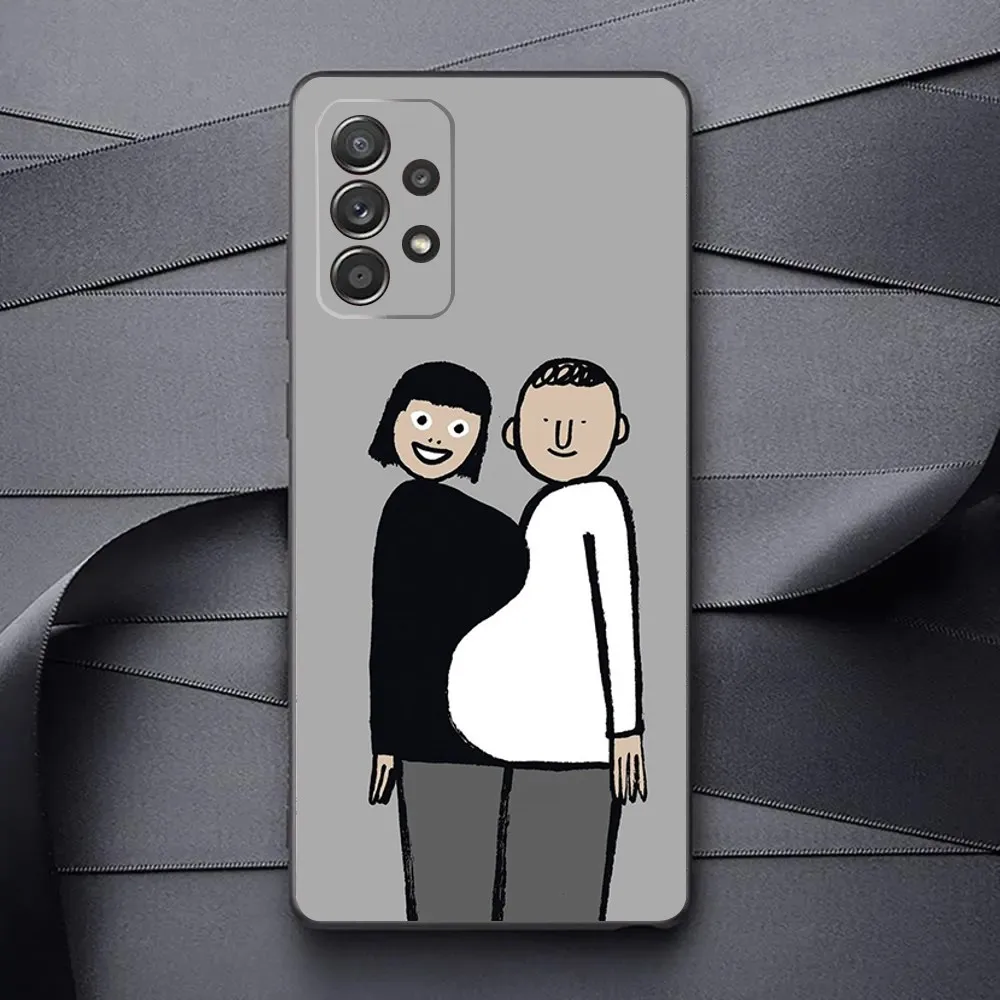 Art Jean J-Jullien Phone Case For Samsung Galaxy A13,A21s,A22,A31,A32,A52,A53,A71,A80,A91 Soft Black Phone Cover