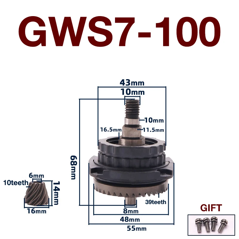 GWS7-100 Gear Assembly Complete Accessories for Bosch GWS7-100 Angle Grinder Power Tools Gear Boxes Pressure Plates Replacement