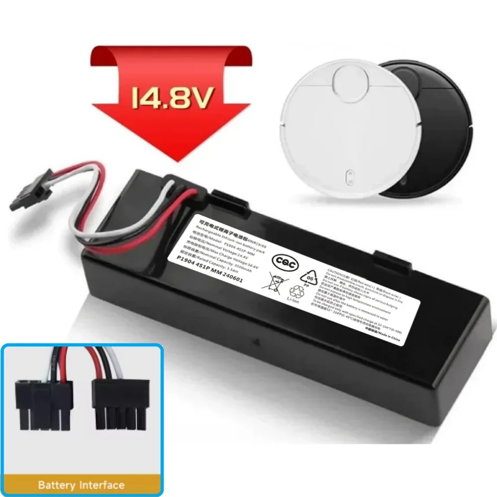 Compatible Robot Vacuum Cleaner Battery STYTJ02YM for Xiaomi Mop Pro/P/2S/S12 Yunmi MVVC01 Haier JX37 Conga 3290/3390.