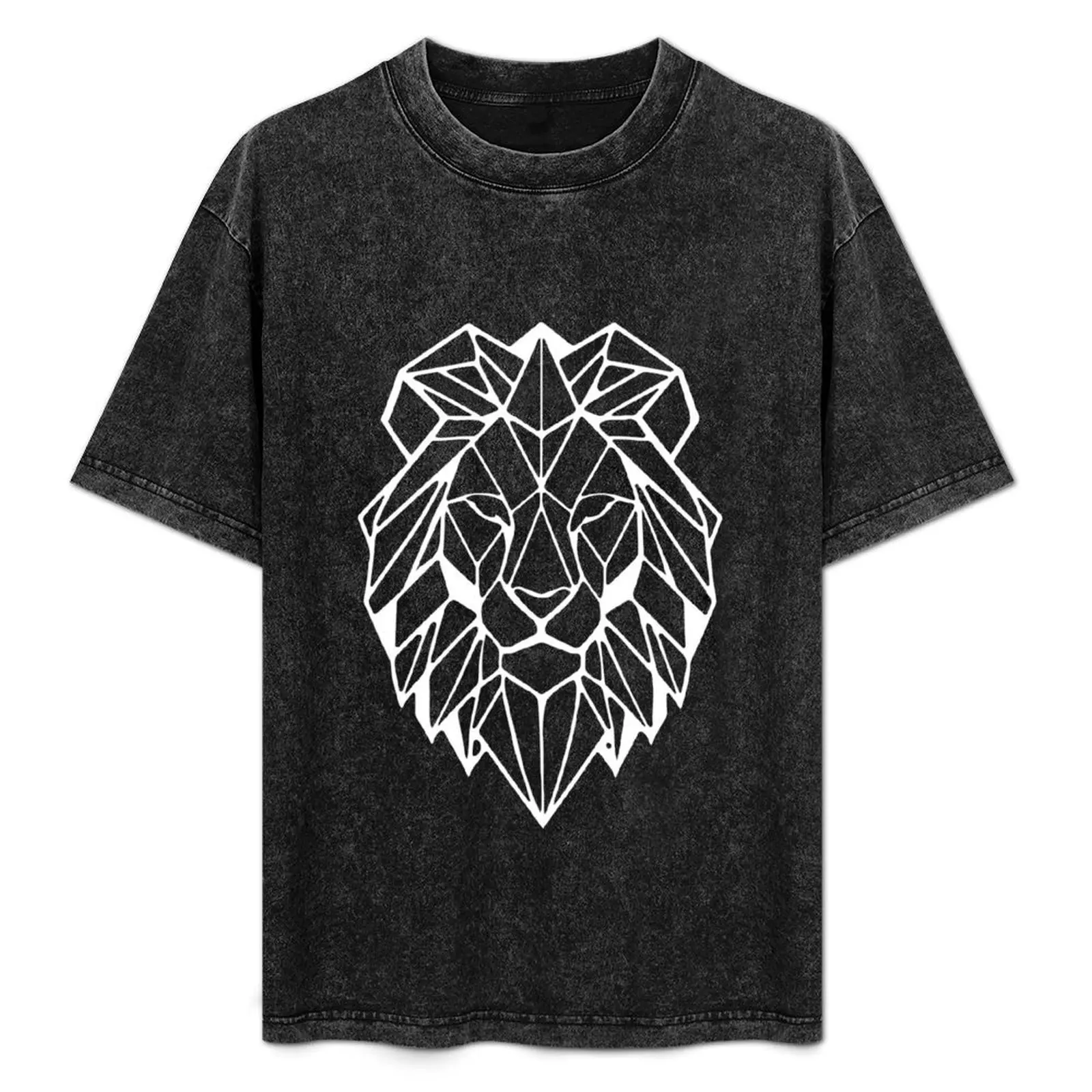 

Geometric Majestic Lion - White outline T-Shirt anime stuff graphic t shirts Clothing oversizeds mens t shirts casual stylish