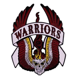 Flaming Skull with Wings warriors enamel pin brooch badge Jewelry accessories Backpack Collar Pins