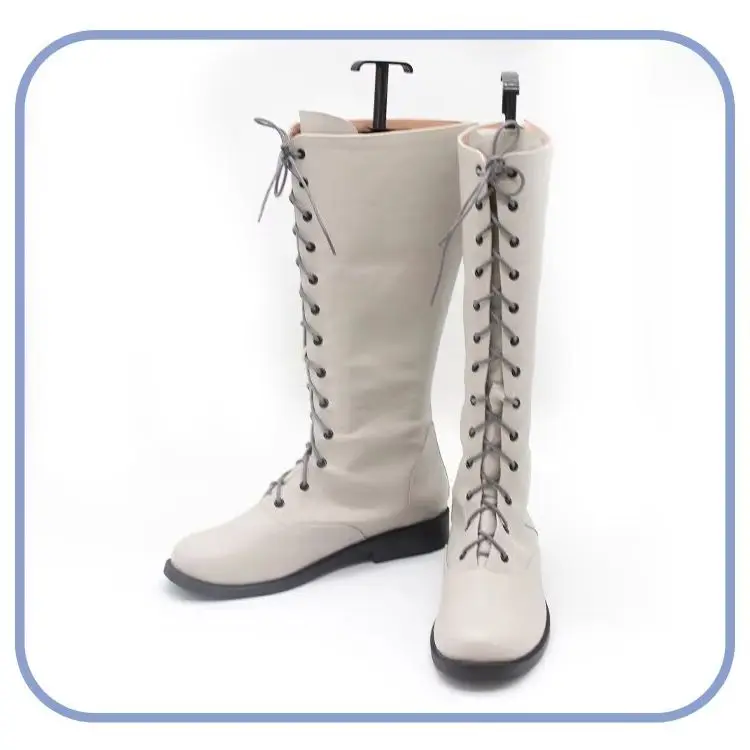 Men Gandalf Halloween Shoes White Robe Wizard Boots for Party Carnival