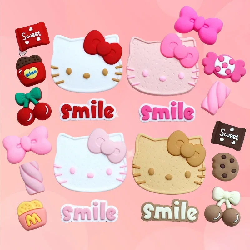 

Miniso Cookie Series Theme Hello Kitty Cartoon Shoe Charms With Holes For Clogs Cute Diy Decorative Xmas Halloween Party Gifts