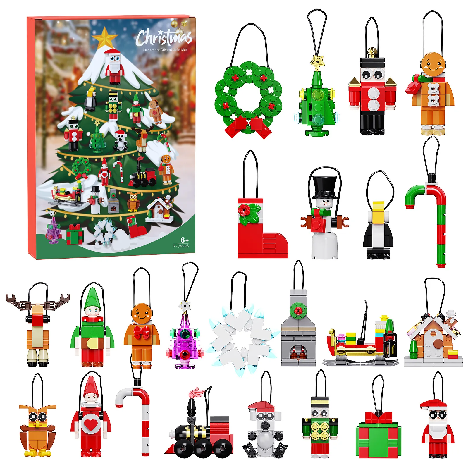 Hot Christmas Tree Hanging Decorations Building Blocks New Year\'s Advent Calendar Model Puzzle education Toys Kids Adults Gifts