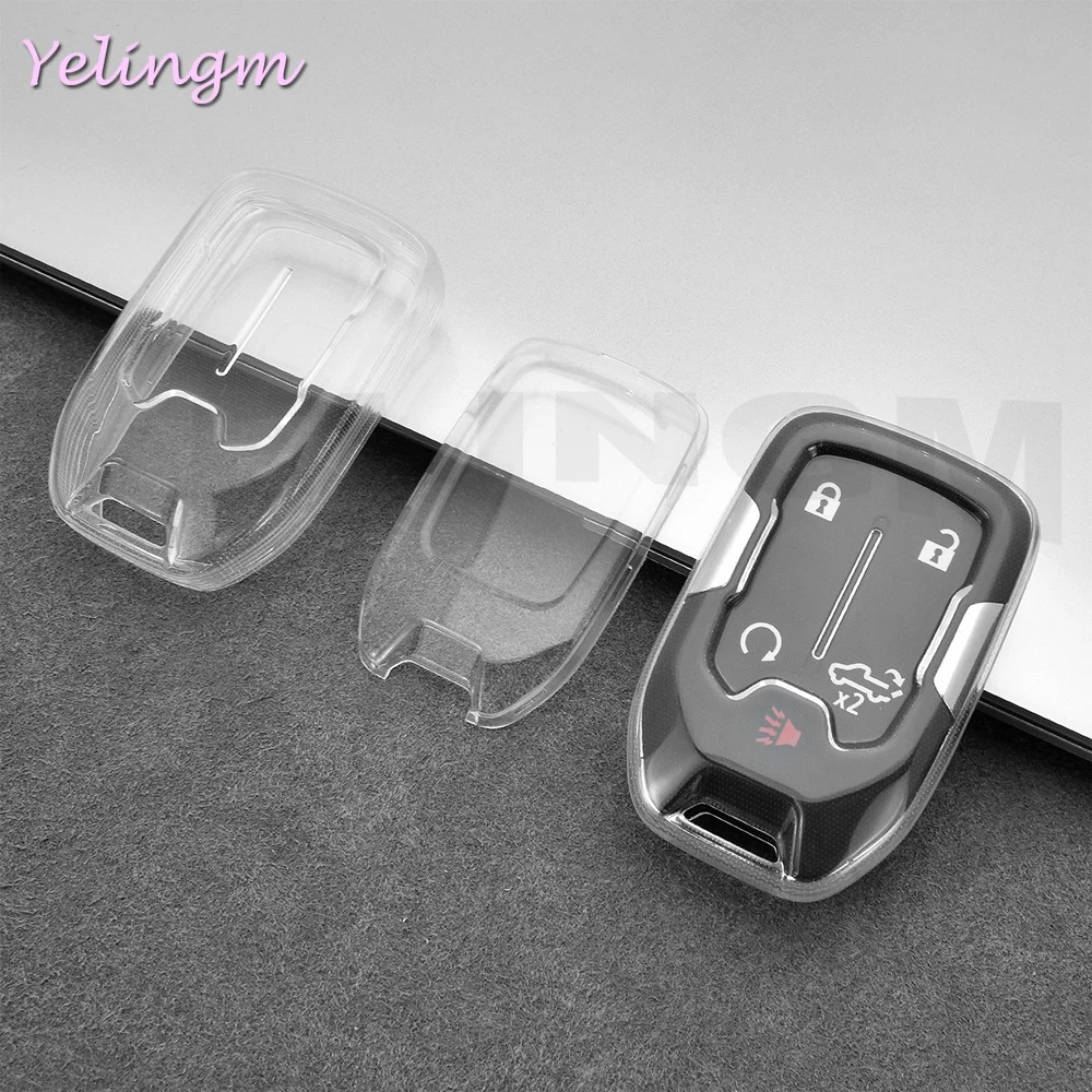 Für CHEVROLET Silverado GMC Sierra 1500 2500HD 3500HD Terrain Acadia Transparente TPU-Schutzhülle für Autoschlüssel-Fernbedienung