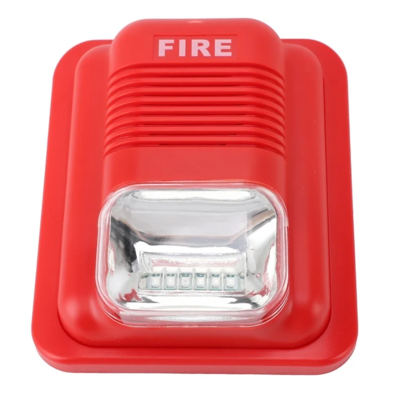 Allarme antincendio sonoro e luminoso 12V 24V LED integrato Sirena antincendio con suono super rumoroso per edifici residenziali