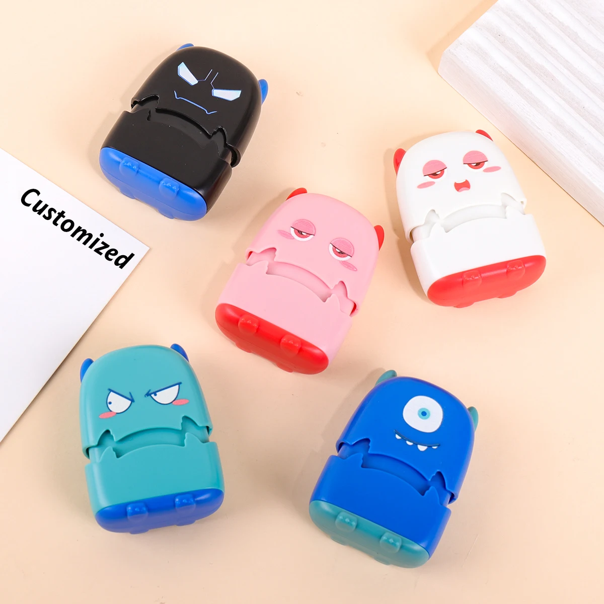 

Cartoon Custom Kids Name Stamp Waterproof Ink Customized Text Seal Signature Clothing Label For Kids Personalized Name Stamp