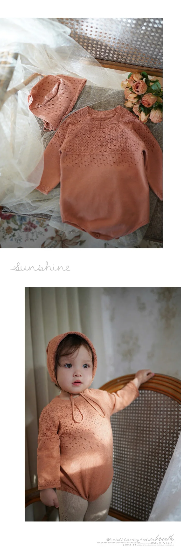 0-2Y Stricken Neugeborenen Overall Baby Mädchen Junge Frühling Herbst Kleidung Nette Langarm Pullover Romper + Hut Casual Neue geboren Outfits – Detail 23