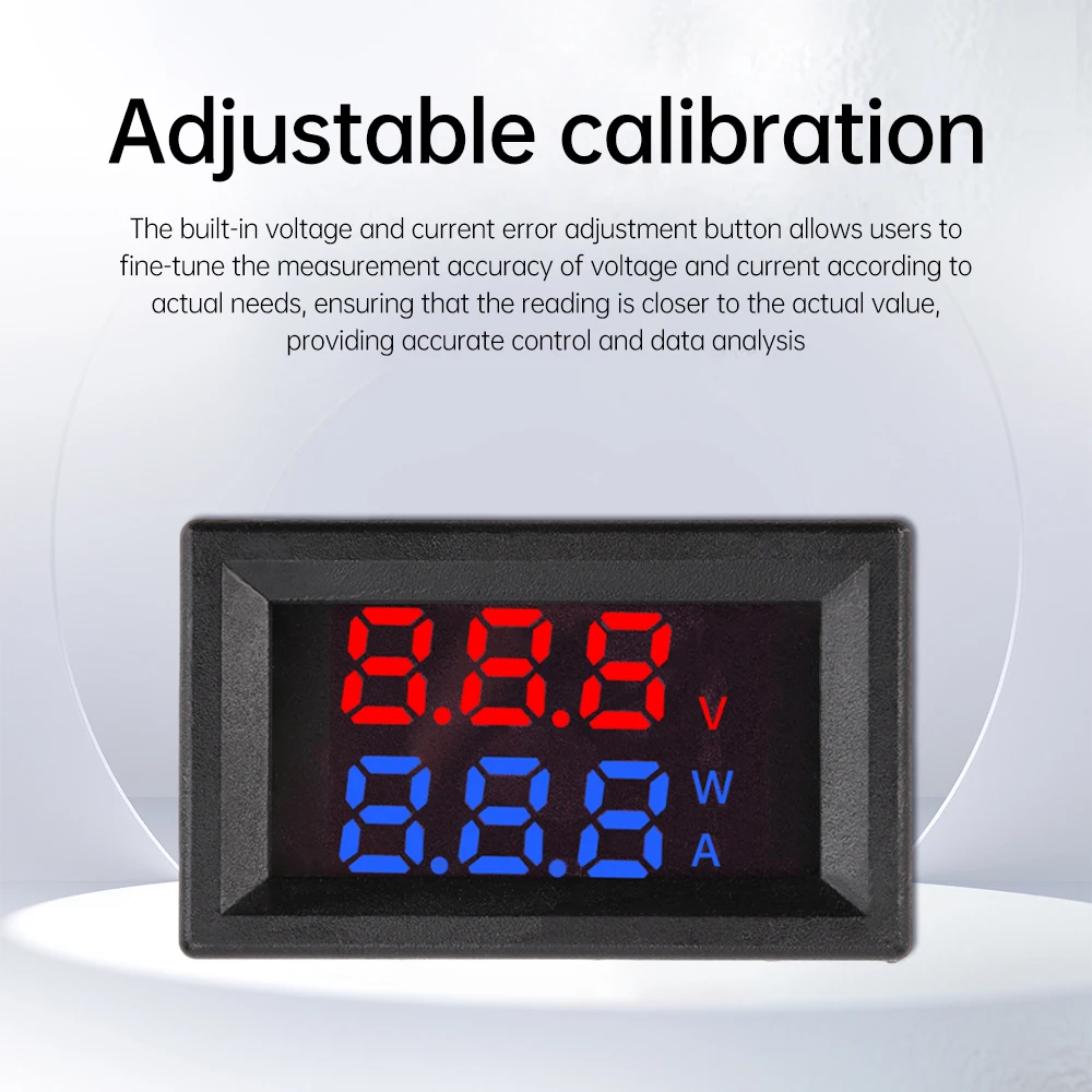 0.36″ Digital Voltmeter AC 90~380V 10A 30A Voltage Current Power Meter Detector With Fine-tuning Calibration For Motorcycle Car