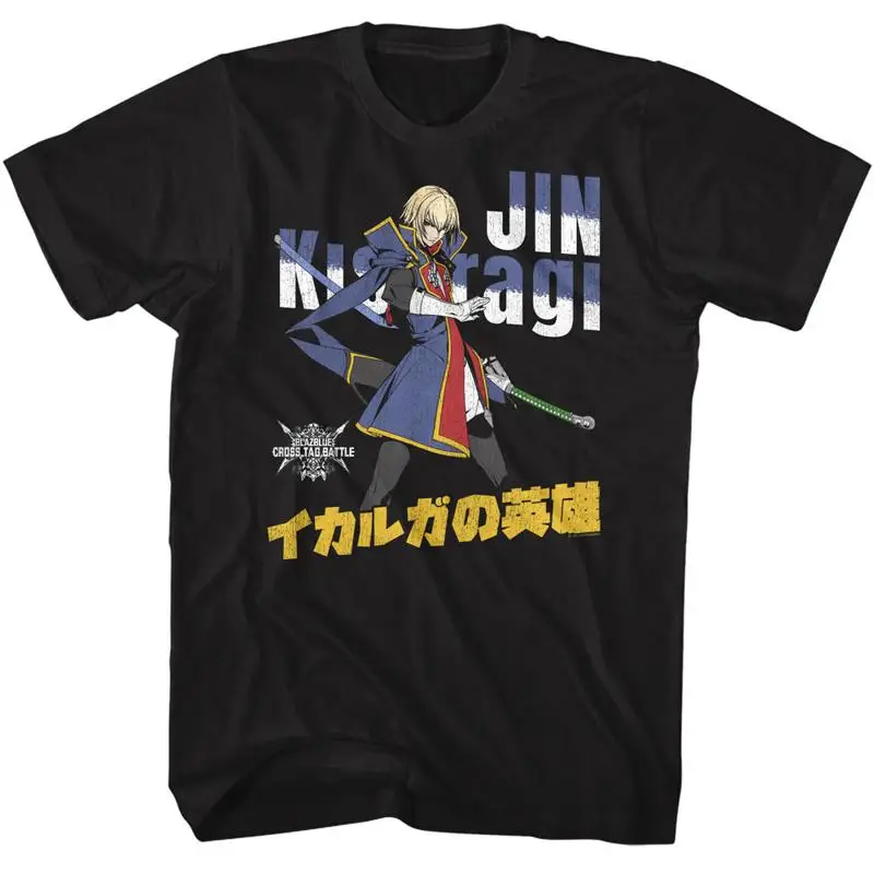 BlazBlue Arc System Videojuego Jin Kisaragi Cross Tag Battle Camiseta de jugador para hombre
