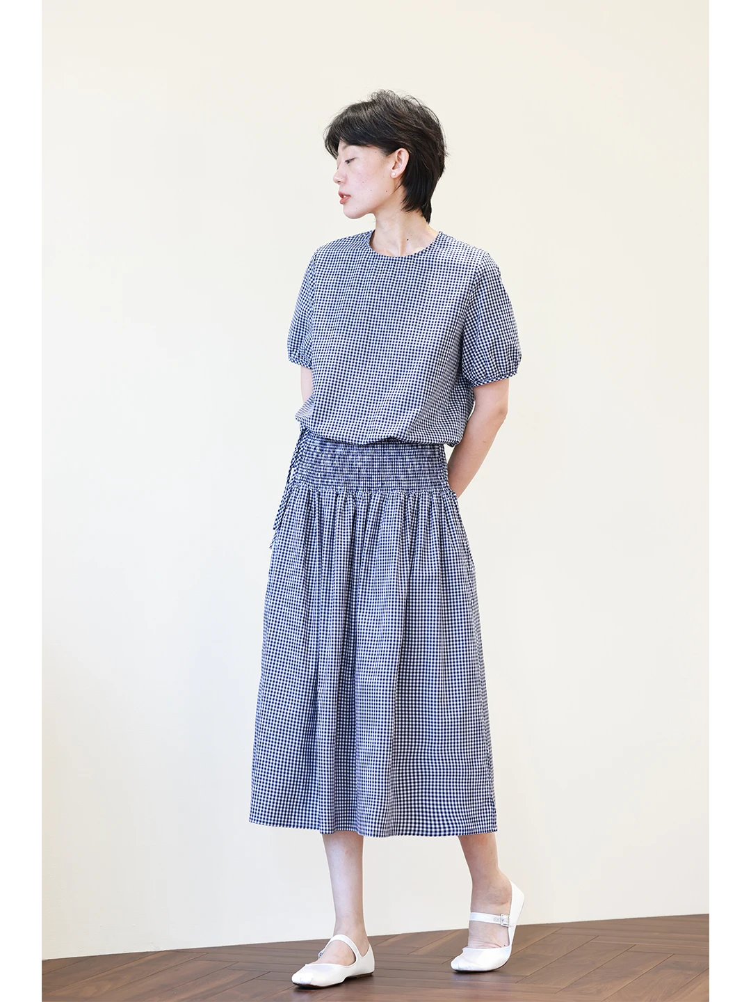 

Легкая дышащая пышная юбка из чистого хлопка в клетку, летняя новинка, женская одежда