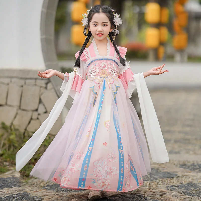 Schattige Kinderen Hanfu Jurken Vintage Chinese Stijl Meisjes Traditionele Hanfu Prinses Jurk Hanfu Cosplay Kostuum Meisje Tang Kleding