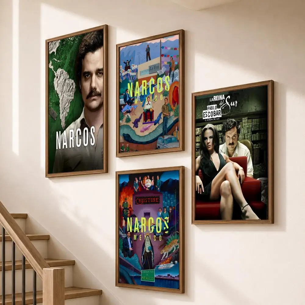 Series True Crime Drama Narcos Poster HD Self Adhesive Wall Decor for Bedroom Dorm Room Office Gaming Room Gift