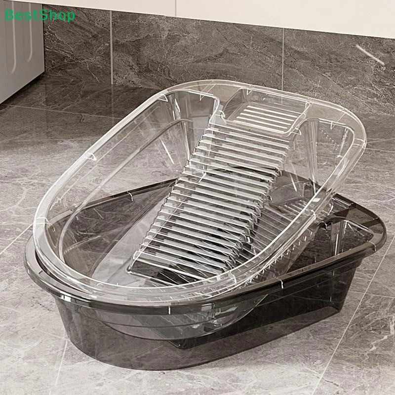 Laundry Basin With Washboard Integrated Household Plastic Wash Basin Multifunctional Laundry Basin For Clothes Dorm Hand Washing