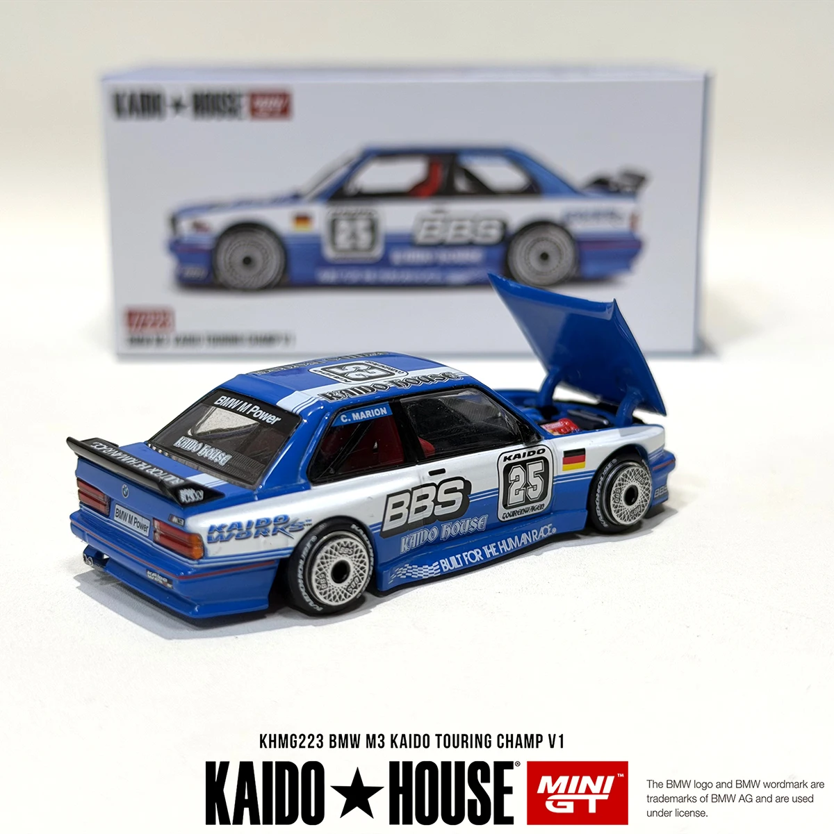 In Stock Ready to Ship KHMG 223 1:64 BMW M3 Kaido Touring Champ V1 Car Model Kaido House MINIGT Openable Hood Diecast