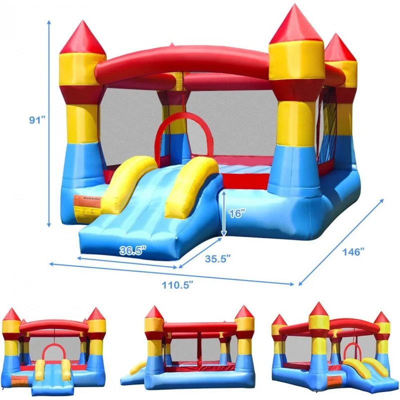 Inflatable Bounce House, Big Bouncy House for Kids Indoor Outdoor Party Family with Large Jumping Area, Toddler Jump Castle Boun