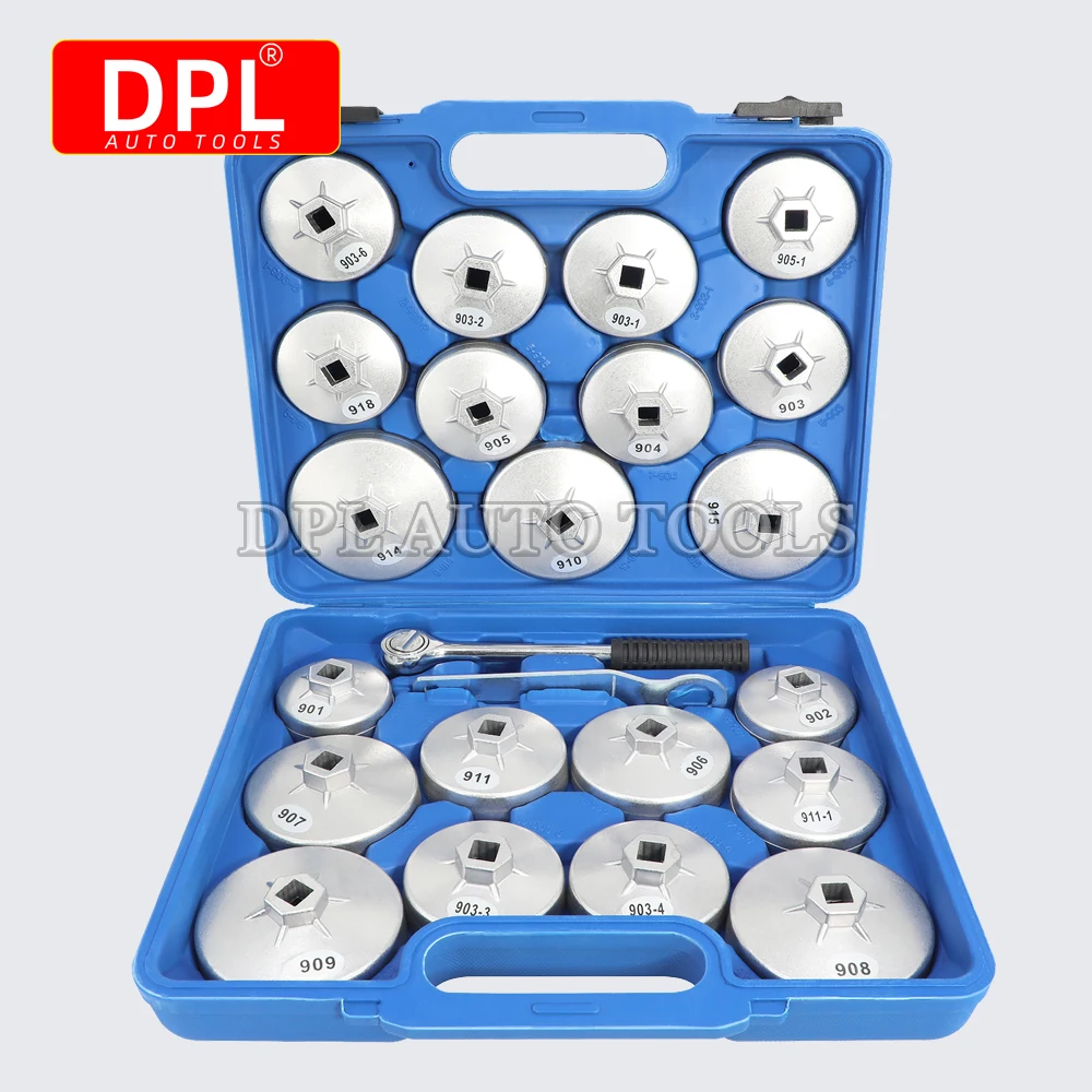 

23Pcs Cap Type Oil Filter Wrench Automotive Removal Socket Tool Kit Set