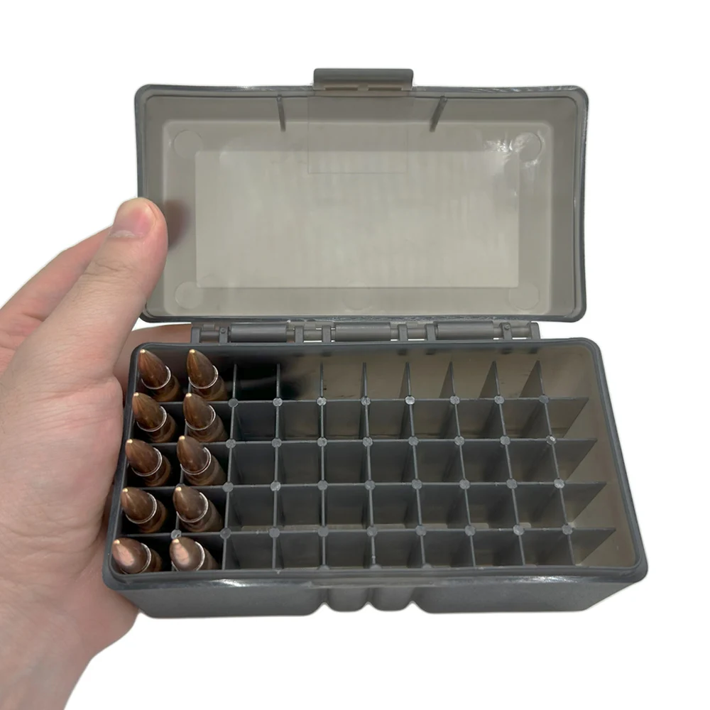 Tactical Ammo Box Flip-Top Rifle Ammo Box for 7.62X39mm .22-250 Rem 50 Rounds 7.62  Ammo Carrying Box Hunting Accessories