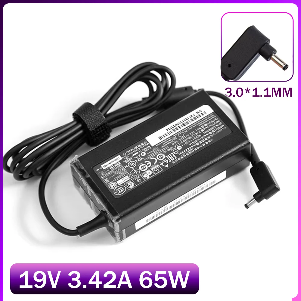 Adaptador de cargador para portátil Acer, adaptador de 65W, 19V, 3.42A, Swift 3, SF314-54G, SF314-55G, SF314-56G, SF314-57G, SF314-58G