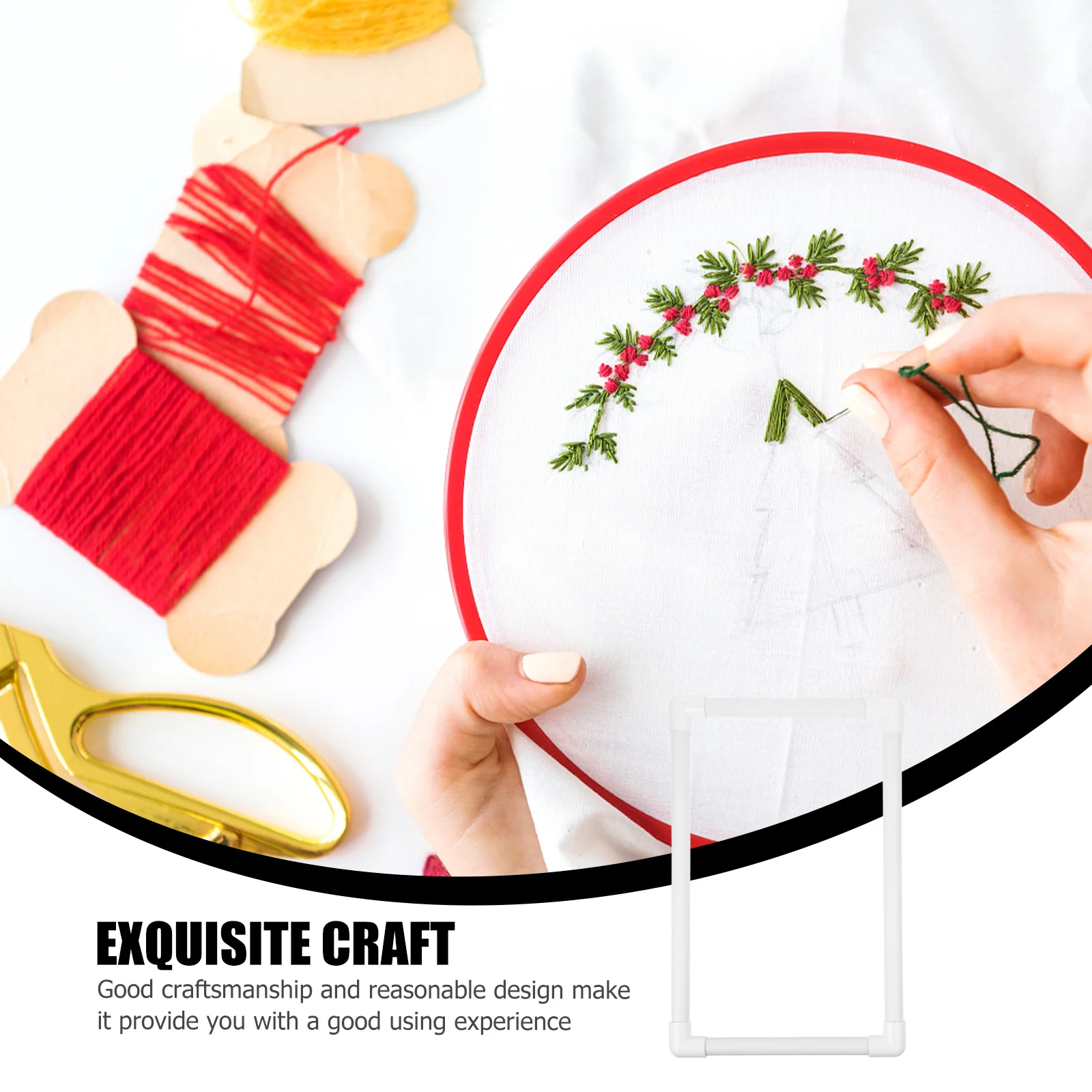 

1Set Embroidery Frame Cross Stitch Hoop Plastic Hoop Ideal for Handicrafts Embroidery Lovers Tassels Decoration
