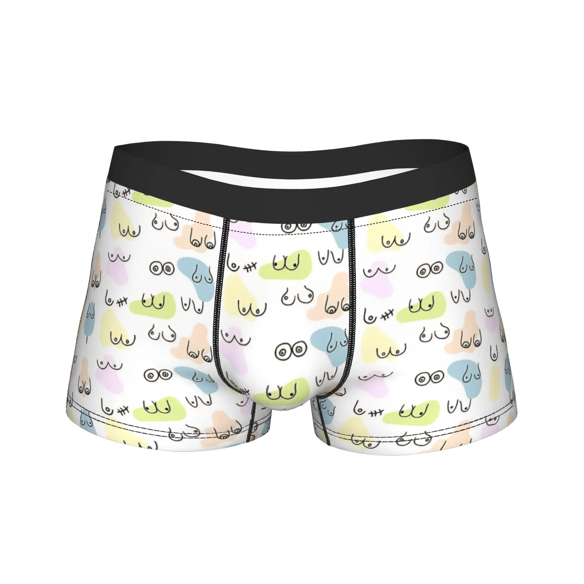 

Мужские трусы-боксеры с узором BoobiesPattern, пастельные цвета, мягкие, модные, больших размеров