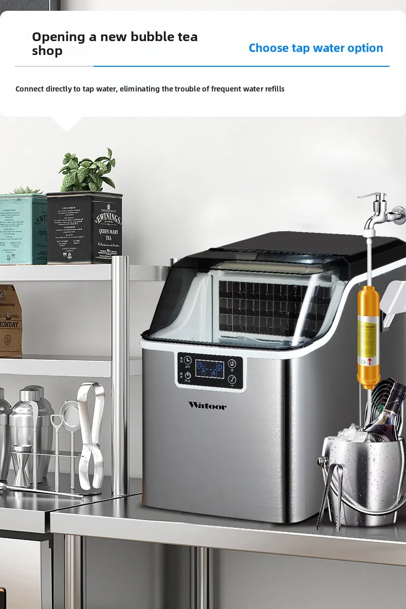 220V Wotuo Commercial Home Use Ice Maker Machine Small Manual Ice Cube Maker for Milk Tea Shop