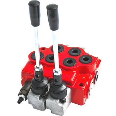 Flow 80 Liters Monoblock two spools hydraulic control valve