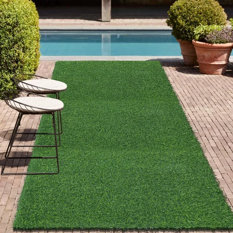 

Artificial Grass Turf Lawn - 1.38" Pile Height Realistic Fake Grass Rug, Synthetic Turf Grass mat with Drainage