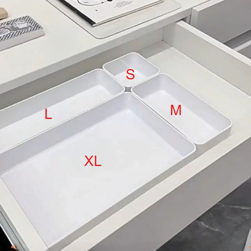 Juego de organizador de cajones de 1/4 Uds., ajuste Universal, solución de almacenamiento independiente, organizador de escritorio y cajones para almacenamiento en el hogar, caja de almacenamiento
