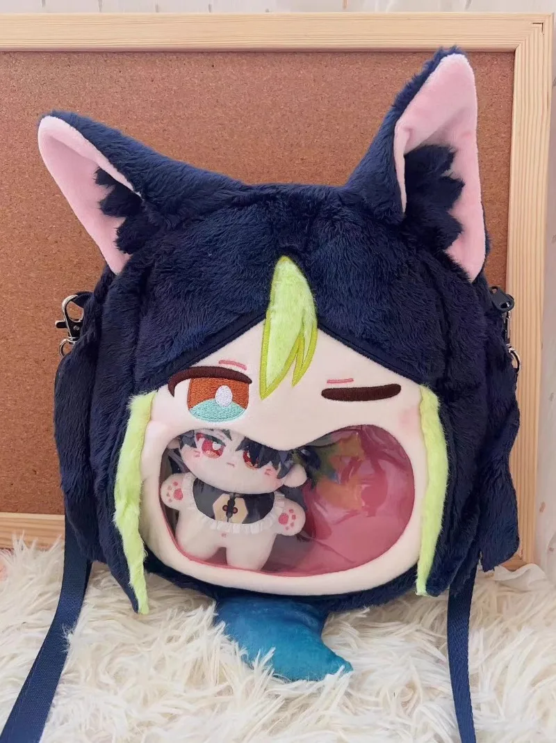 Anime Game Cosplay Wanderer Tighnari Transparent Campus Student Zipper Cartoon Backpack Messenger Shoulder Bag