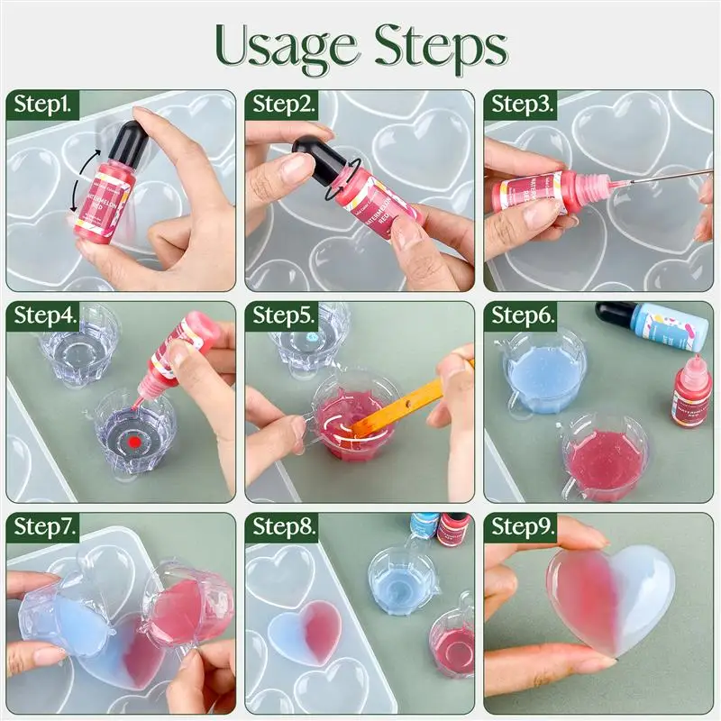 10ml Resin Pigment Epoxy Pigments Color Color Concentrates Liquid Art Ink Liquid Colorant Dye Resin Jewelry Making DIY Mold
