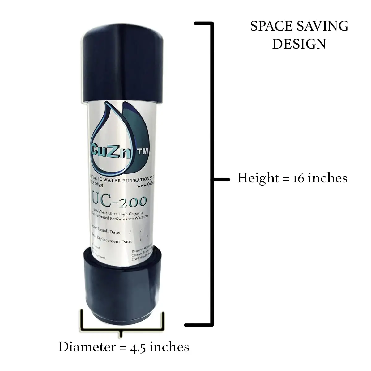 Under Counter Water Filter - 50K Ultra High Capacity - Made in USA