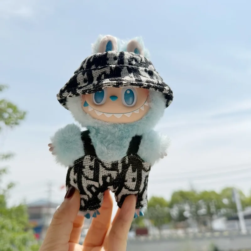 Tylko ubranka dla niemowląt] ubranka dla niemowląt Labubu z pierwszego, drugiego i trzeciego pokolenia, stringi z literami, kapelusz, komplet, modne ubrania Labubu, komplet spódniczki