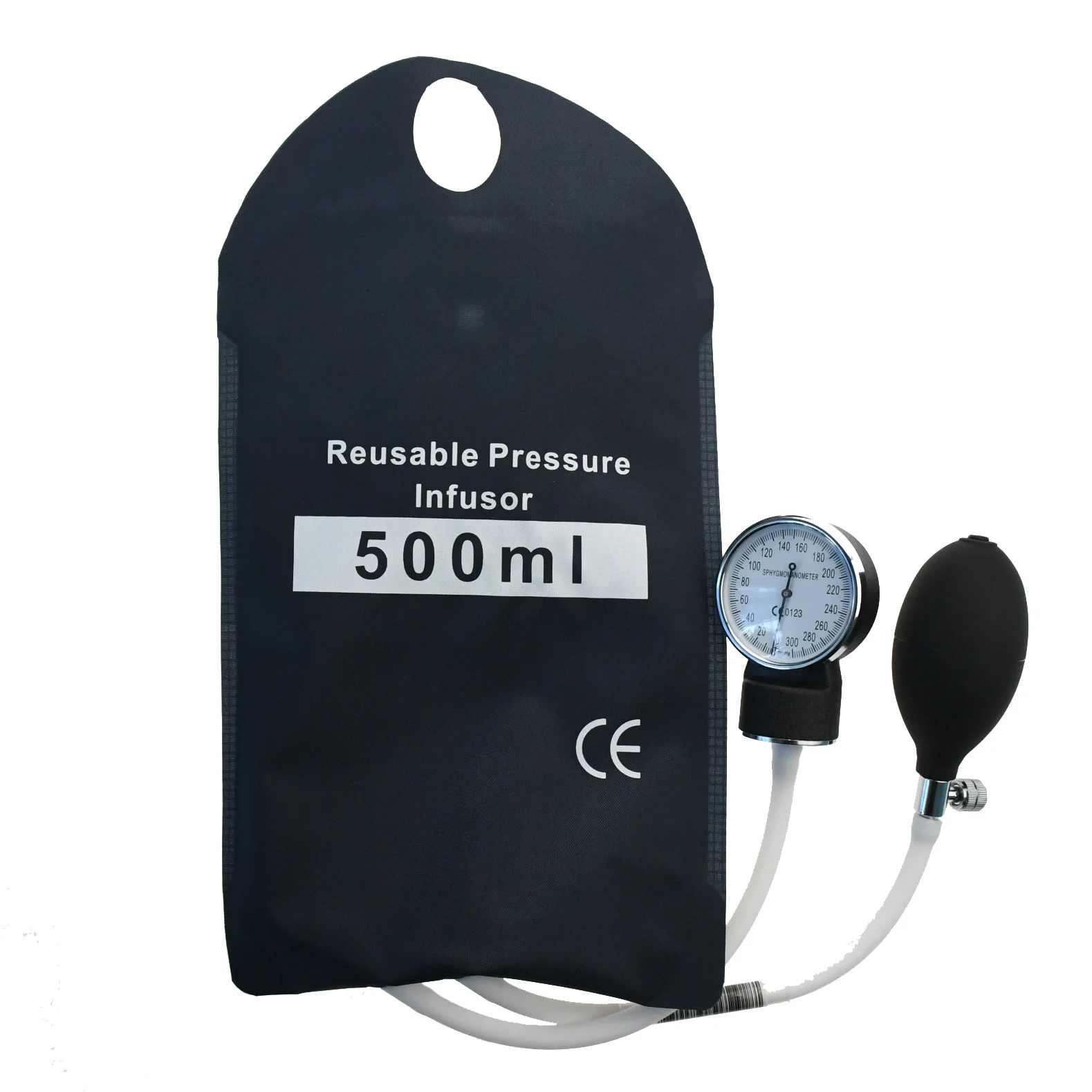 Pressure infusion bag, 500ml, with gauge 0 - 500 mbar