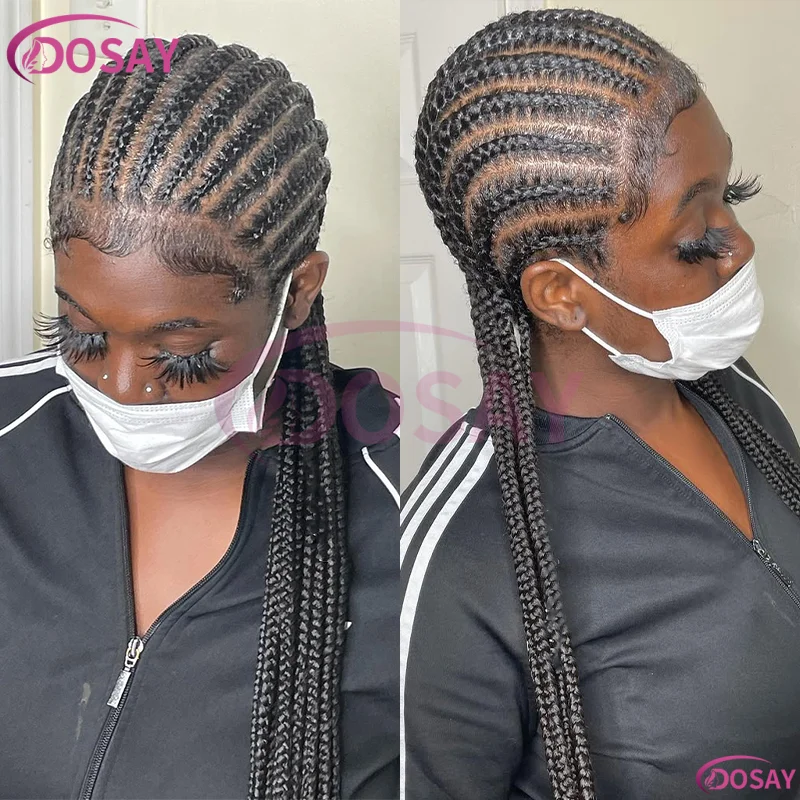 

36-дюймовый синтетический бордовый парик с косичками, полный кружевной передний плетеный парик, длинный прямой парик без узлов, плетение волос с волосами ребенка