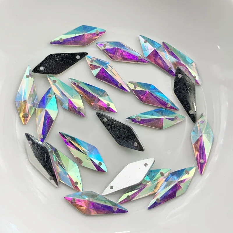 Bianco AB Strass Occhio del Cavallo e del Diamante/Waterdrop/Cristallo Del Diamante di Scintillio Pietre di abbigliamento FAI DA TE Decorazioni dei