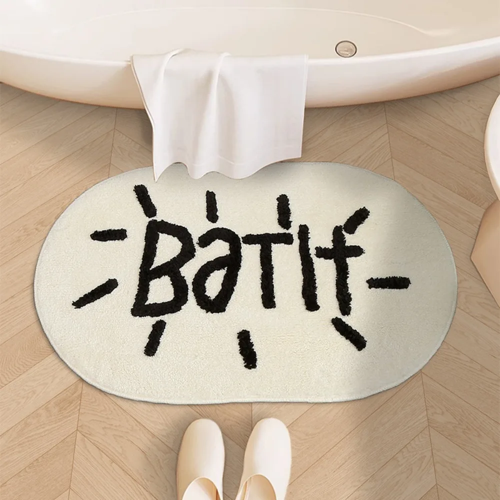 Quick Dry Imitation Cashmere Mat Anti-Slip Backing High Absorbency Absorbent Doormat Luxury Feel Fashionable Bathroom Mat