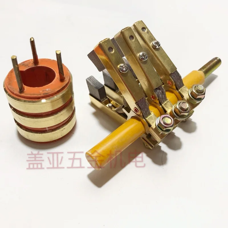 Copper  Slip Ring Conductive Ring 3-Way 20*38*38 Carbon Brush 6*12 Herringbone Carbon Brush Holder